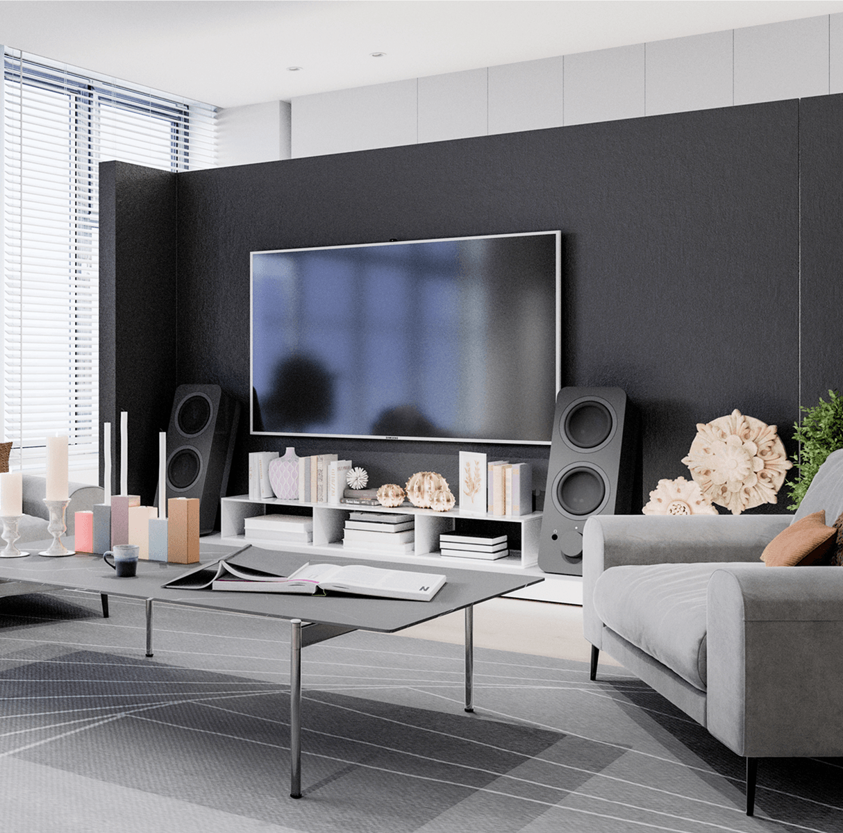 Contemporary lounge with sleek decor
