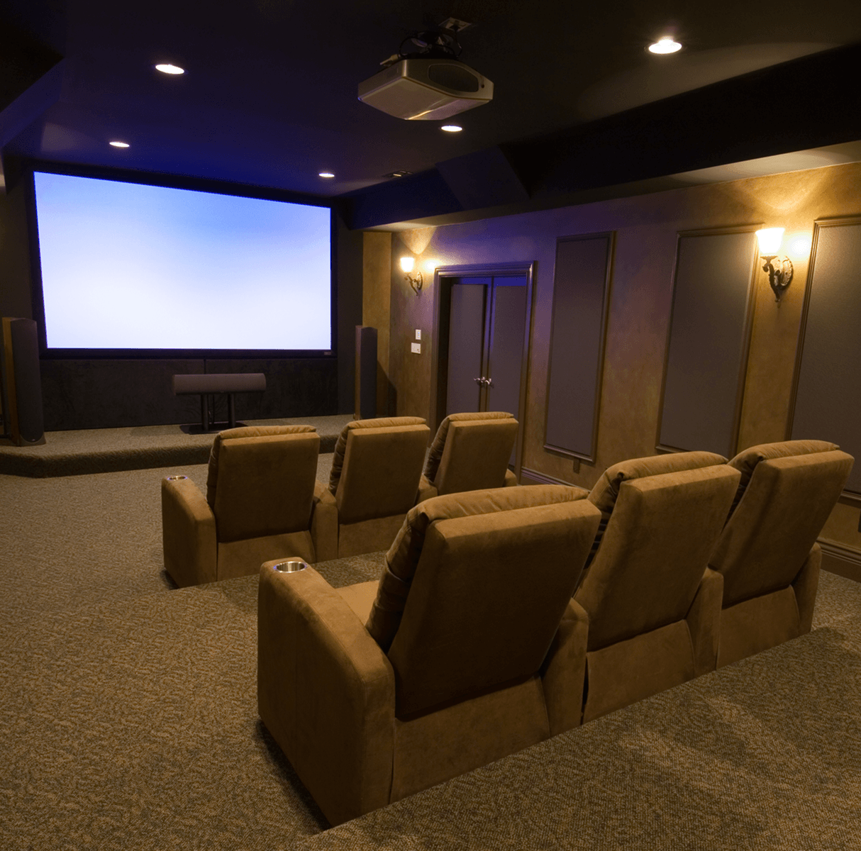Cozy private cinema room setup