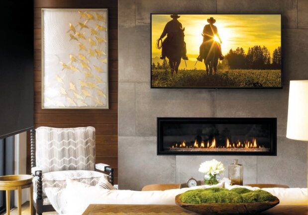RadioRA 3 Flat Panel and Fireplace - Lutron