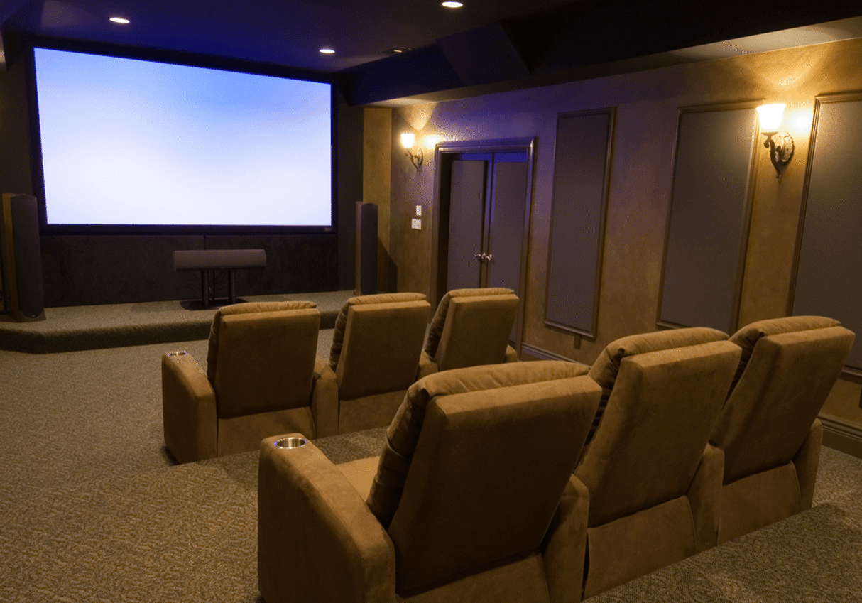 Cozy private cinema room setup